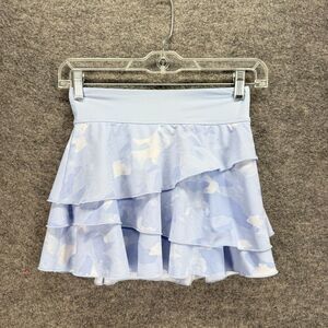 Reflex Skort Girls M Medium Blue Camouflage Ruffle A-Line Midi Pull On Stretch